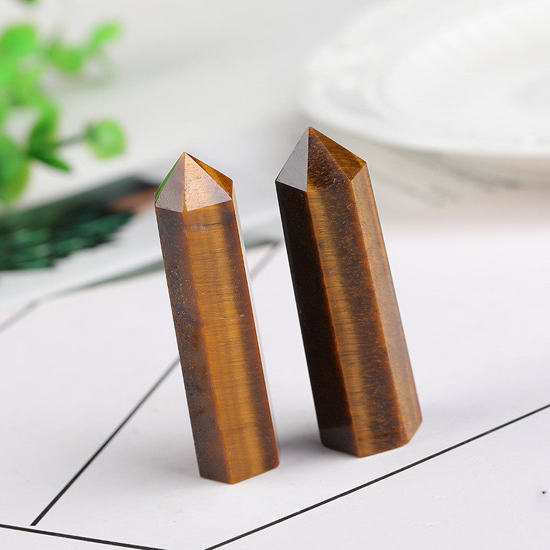 Natural Rock Tiger Eye Quartz Columns – Strength & Courage