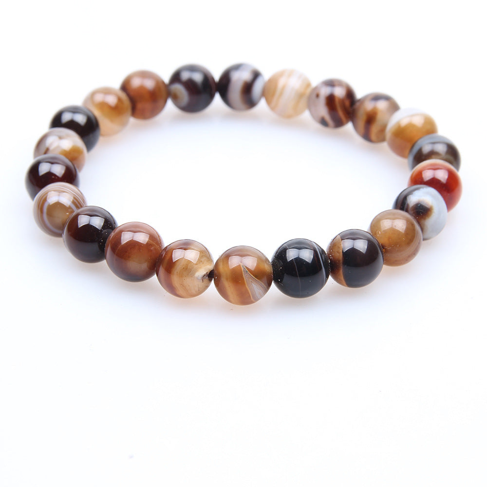 Coffee Agate Bead Bracelet – Grounding & Energy