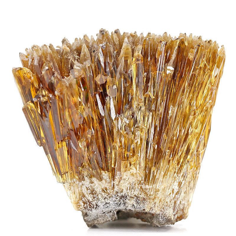 Natural Amber Gold Straw-Shaped Vaterite Crystal – Unique for Spiritual Energy