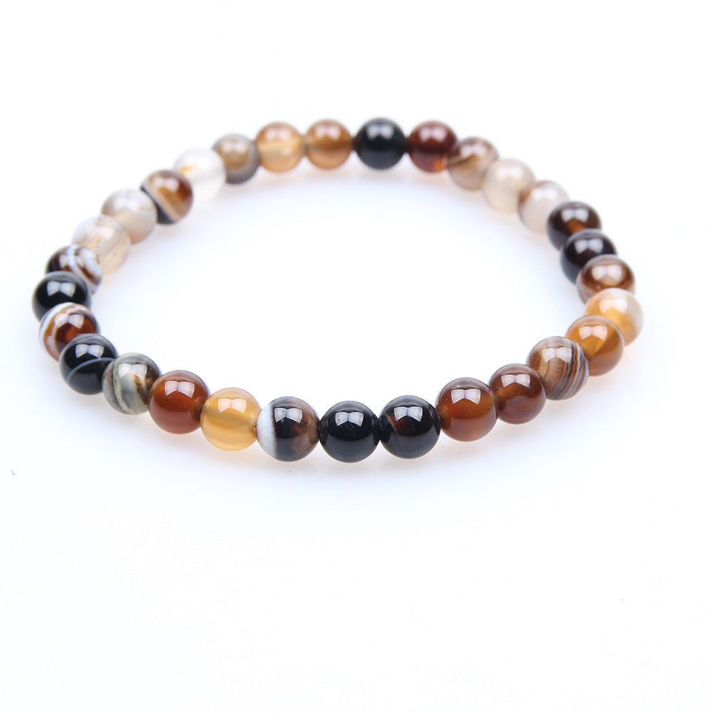 Coffee Agate Bead Bracelet – Grounding & Energy