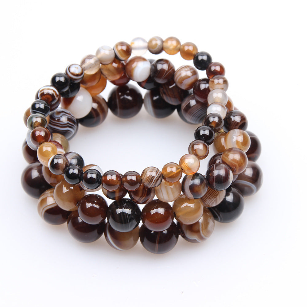 Coffee Agate Bead Bracelet – Grounding & Energy