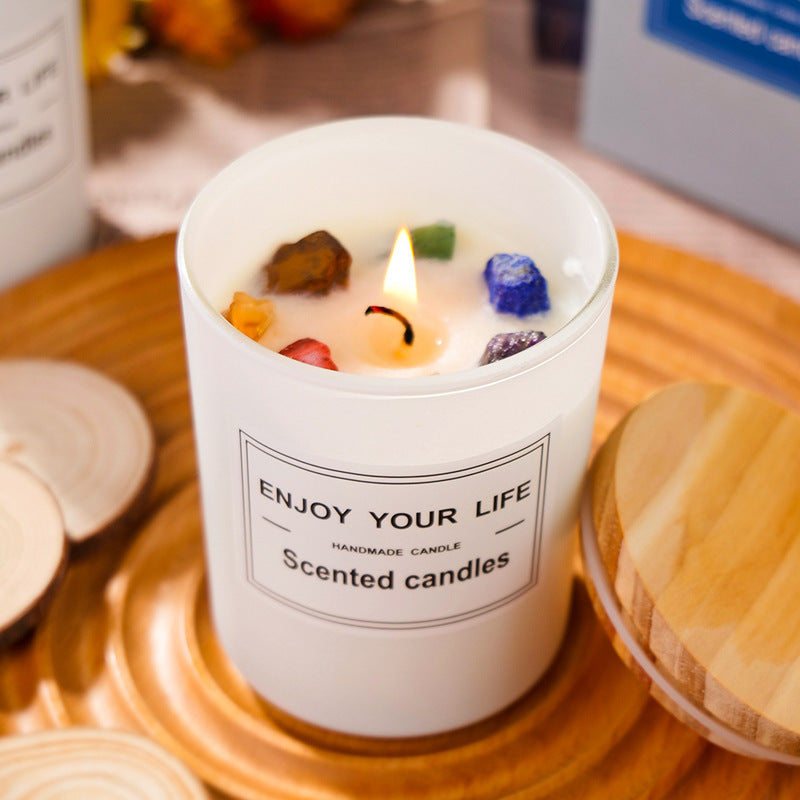 Crystal Scented Candle – Handmade with Natural Elegance