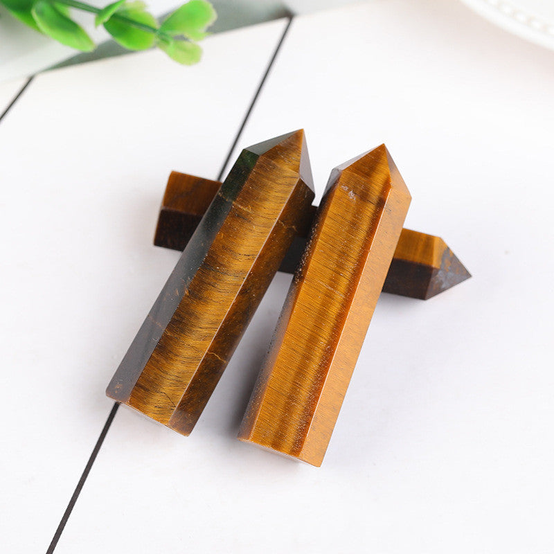 Natural Rock Tiger Eye Quartz Columns – Strength & Courage