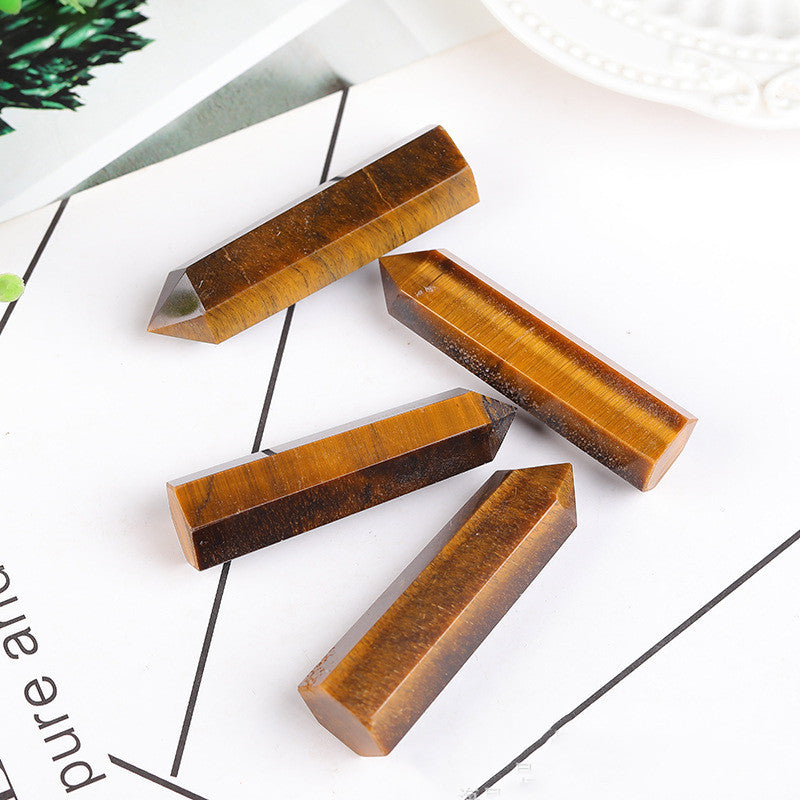 Natural Rock Tiger Eye Quartz Columns – Strength & Courage