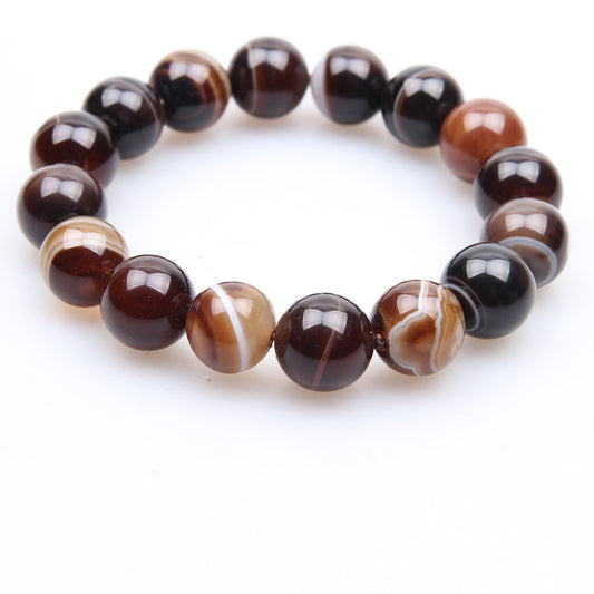 Coffee Agate Bead Bracelet – Grounding & Energy