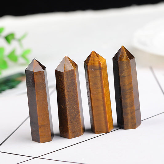 Natural Rock Tiger Eye Quartz Columns – Strength & Courage